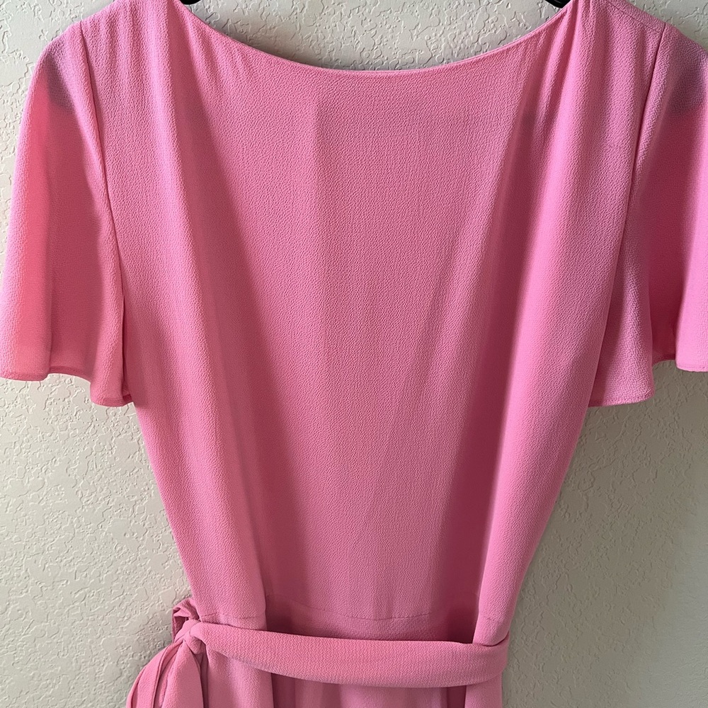 Lauren Ralph Lauren Women’s Pink Belted Bubble Crepe Dress Size 4 - Picture 9 of 13